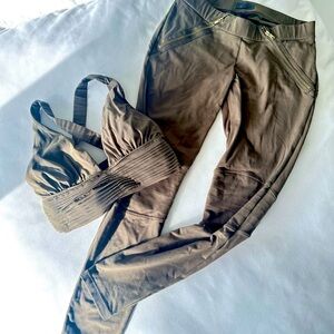 Equipment workout set bra + leggings dark green